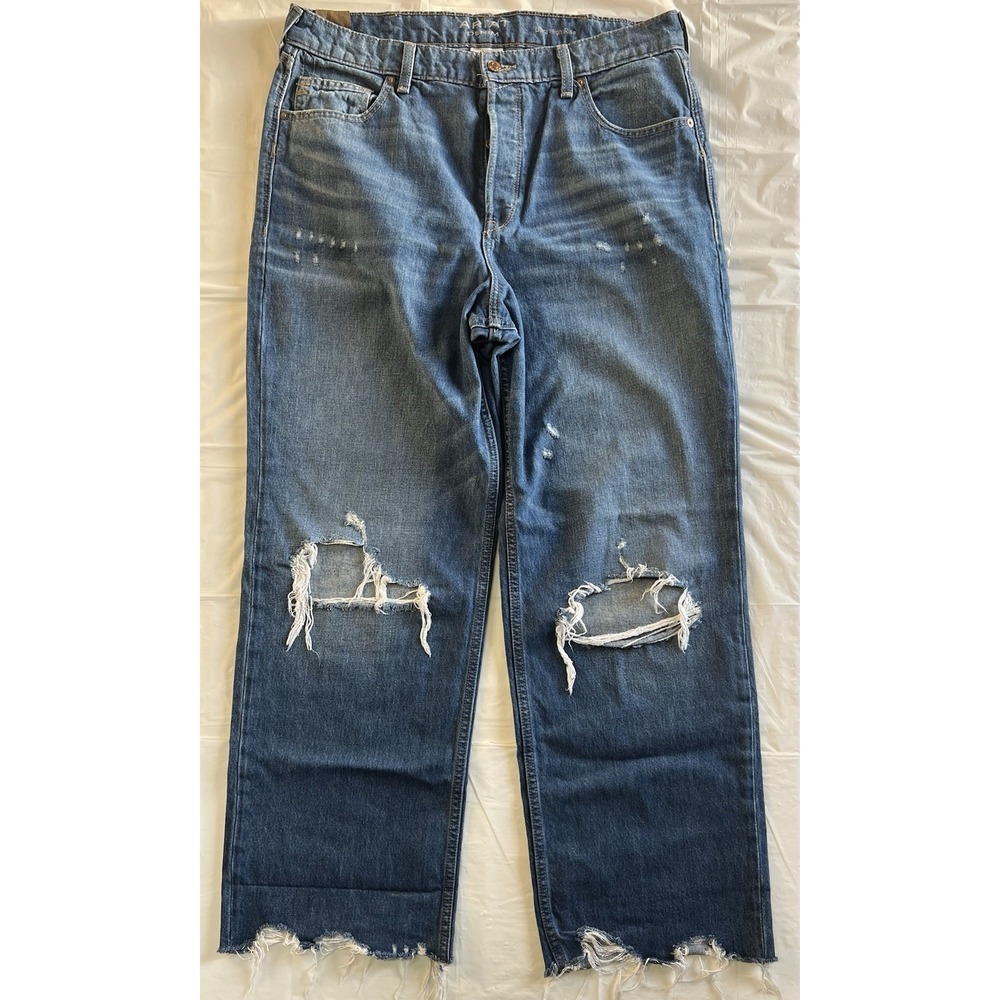 Ariat Denim Ultra High Rise Tomboy Wide Leg Blue Jeans Women's Size 33